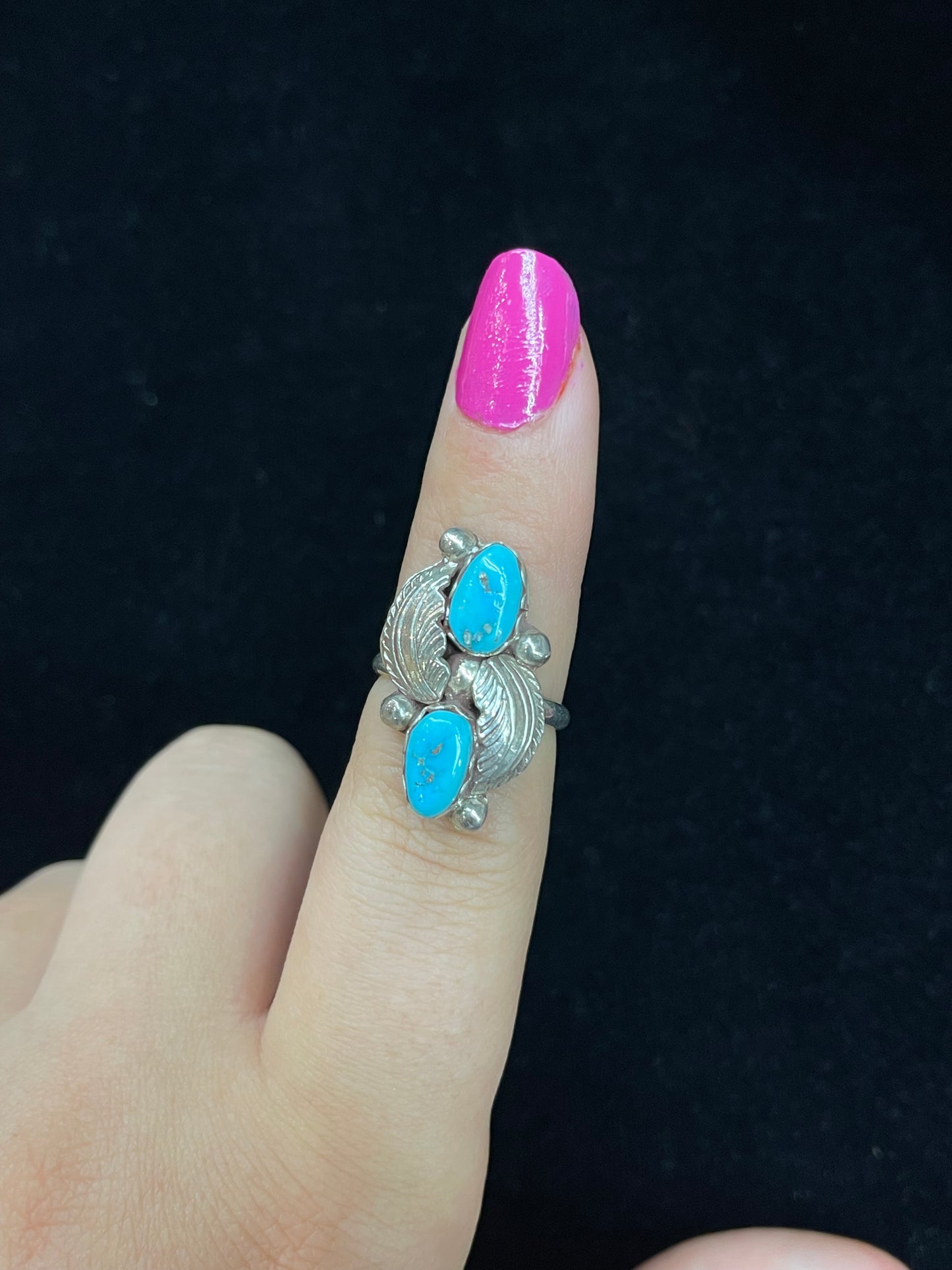 5.5 Two Stone Turquoise Ring