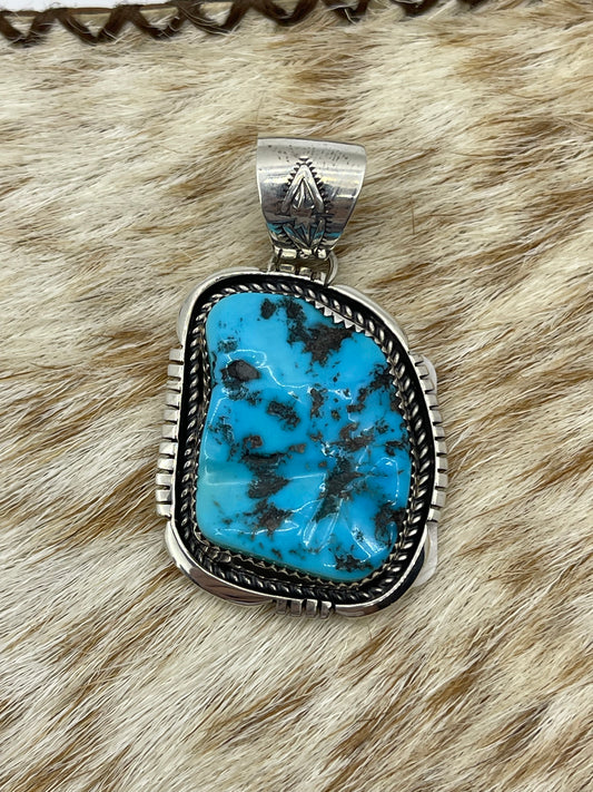 Rough Turquoise Pendant with a 10.7mm Bale by Andrew Johnson, Navajo