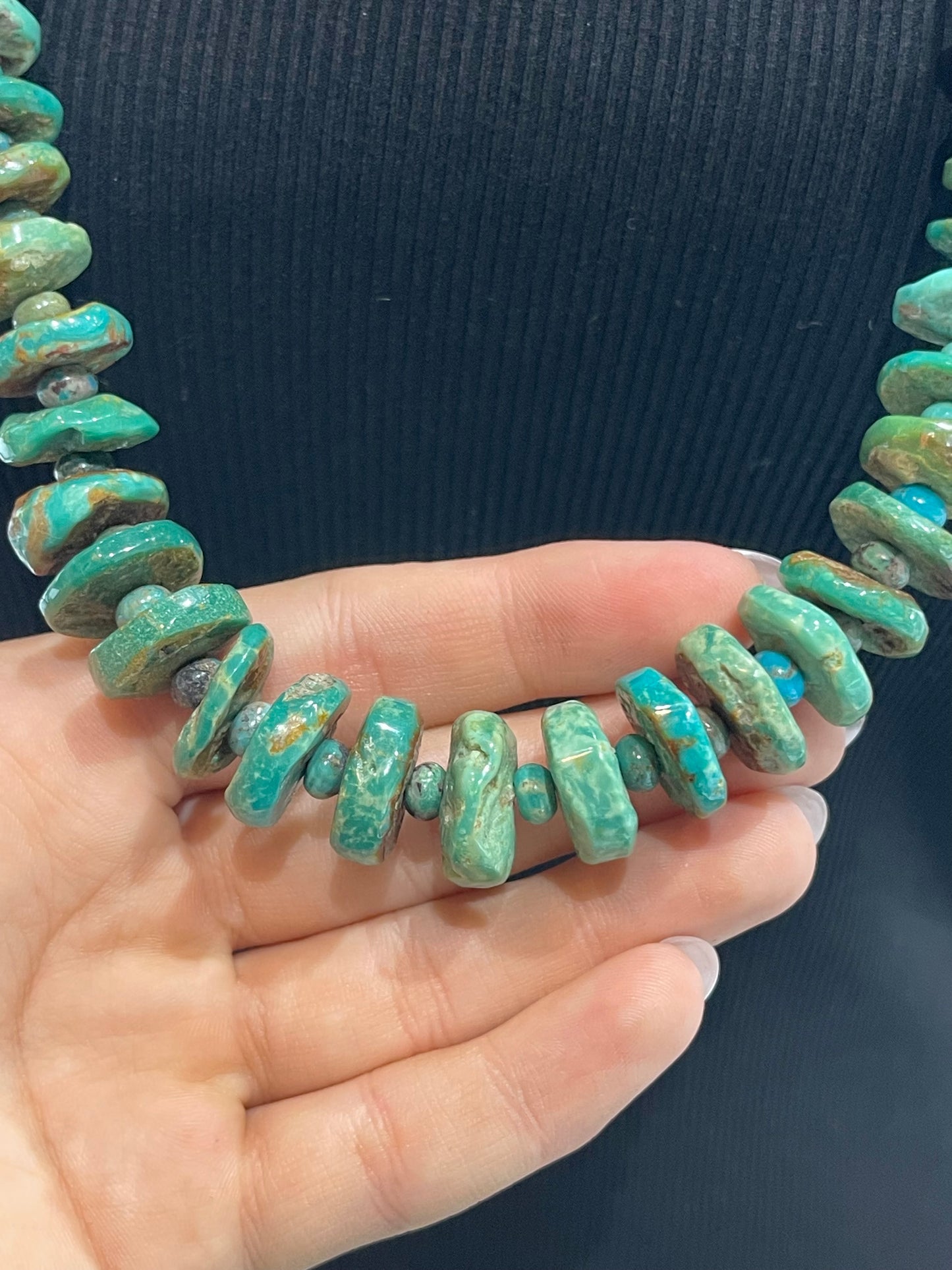 32" Natural Disc Royston Turquoise Necklace