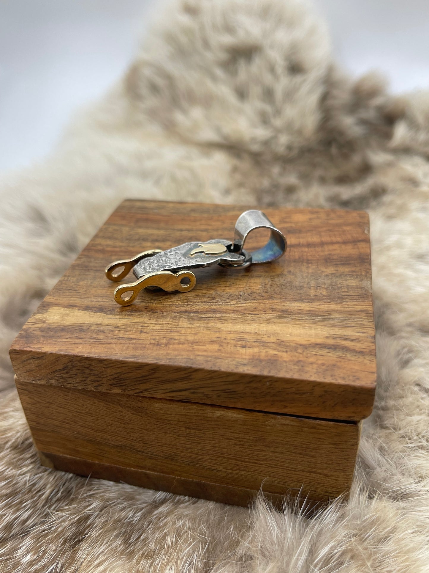 Sterling Silver & 14k Gold "Long Trot" Pendant by Bad Bronc