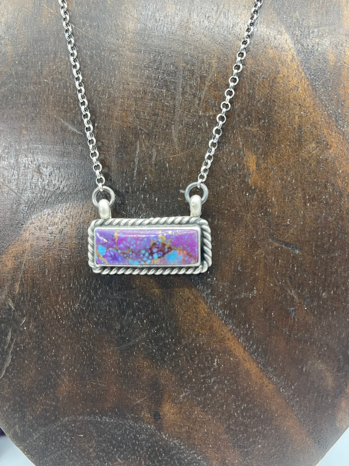 LOT 3 9/20 Purple Mojave 1" Bar Necklace by Johnny Dixon, Navajo