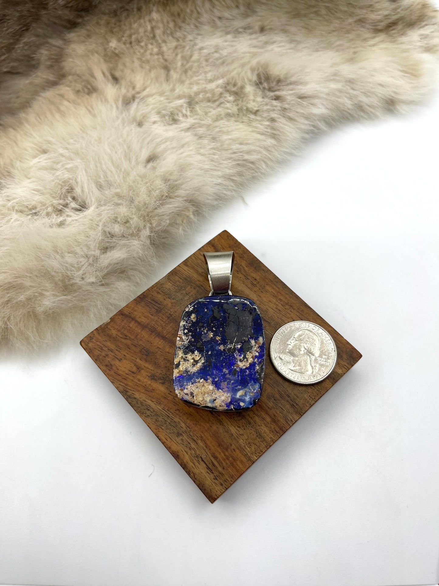 Natural Boulder Opal with 15mm bail by Harold Joe, Navajo