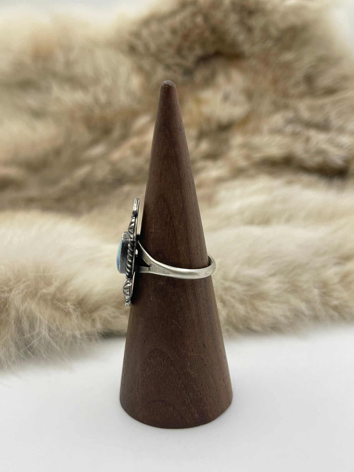 8.5 Golden Hills Turquoise Ring by Jerryson Henio, Navajo