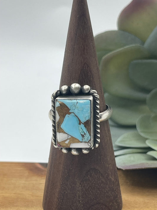 Adjustable Cotton Candy Ring by Johnny Dixon, Navajo