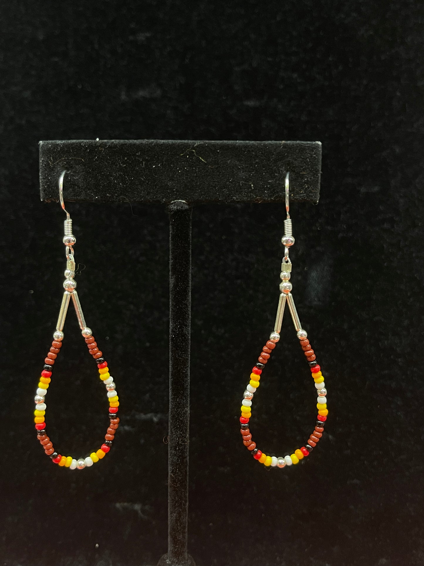 Tear Drop Glass Seed Bead Dangles by Franklin Kee, Navajo