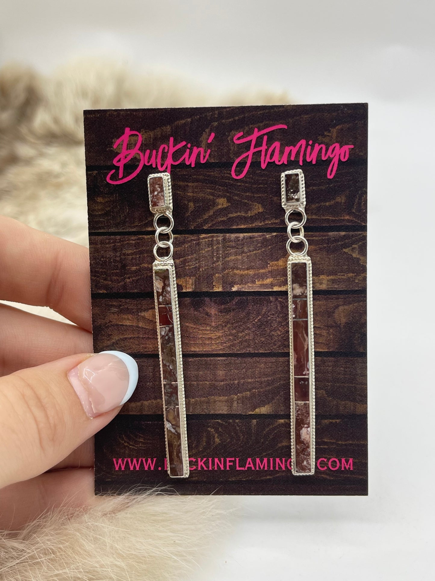 3" Wild Horse Earrings by Ricky T. Booqua, Zuni