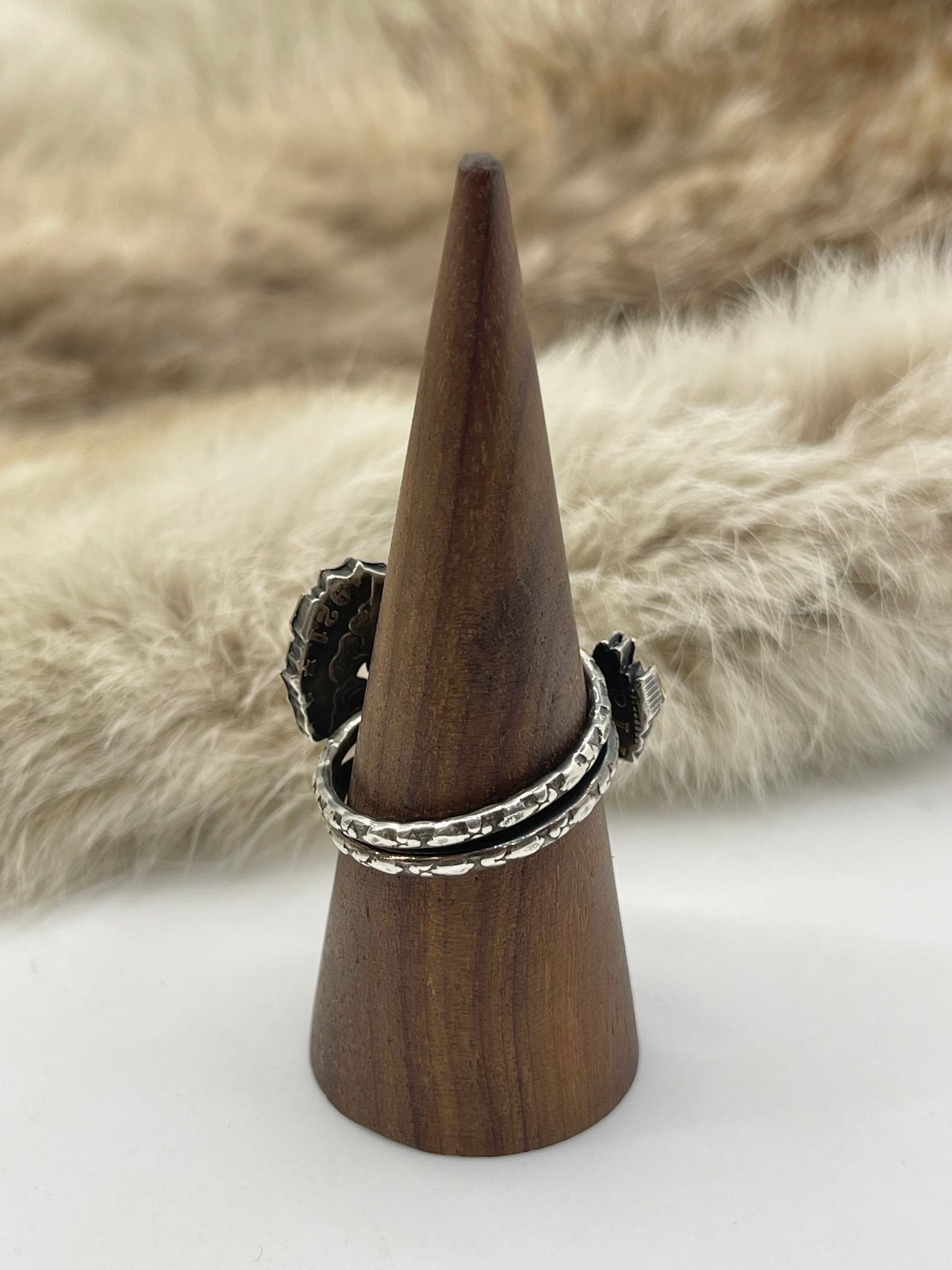 Adjustable 11.0-14.0 Bad Bronc Buckin’ Horse Ring from Silver Dollar Coin & 14K Gold Mane & Tailby Bad Bronc