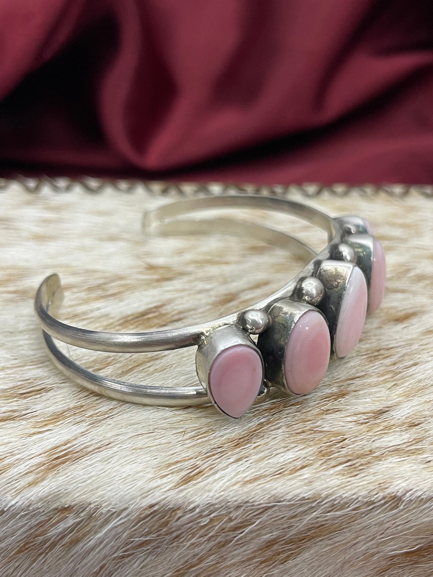 5 Stone Pink Conch Cuff