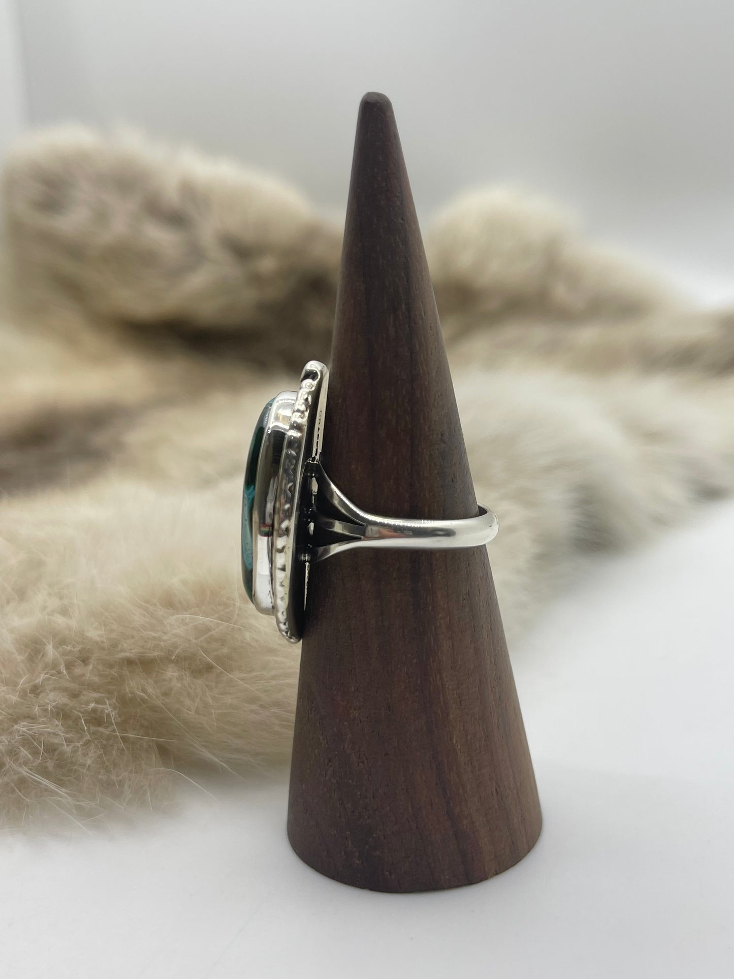8.5 Malachite Chrysocolla Oval Ring