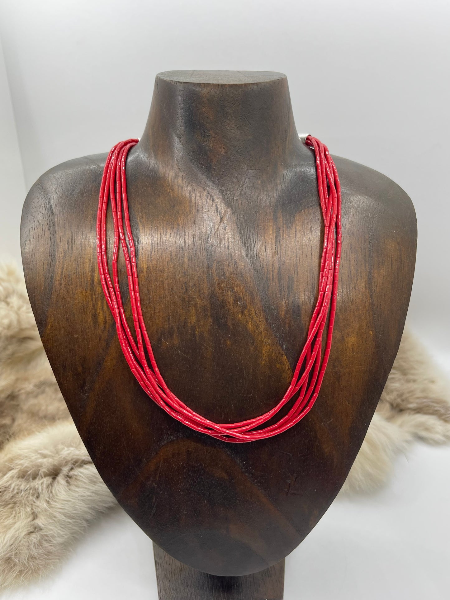 16”+2” 5 Strand Block Red Cora