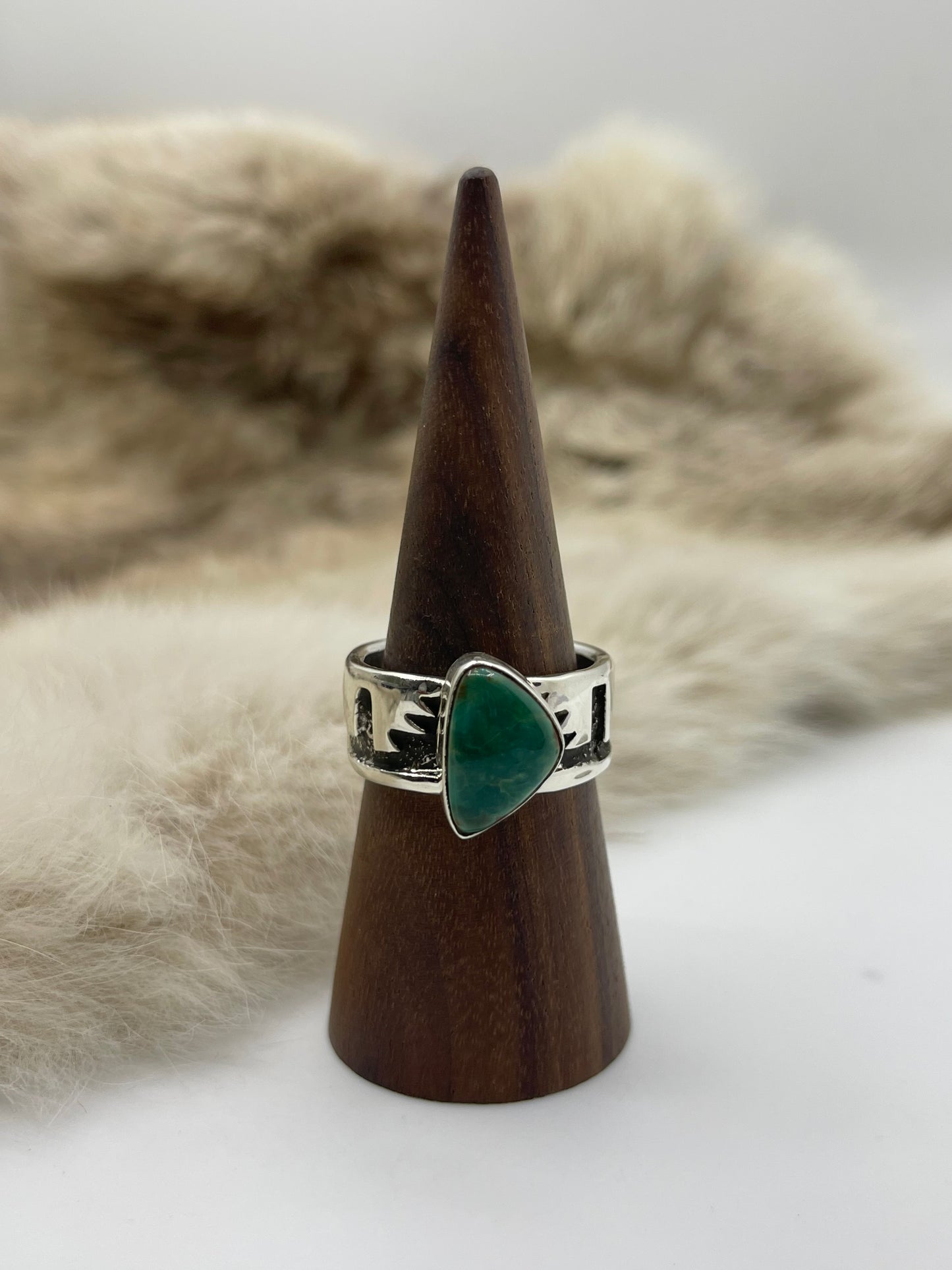11.0 Royston Turquoise Ring by Marie Jackson, Navajo