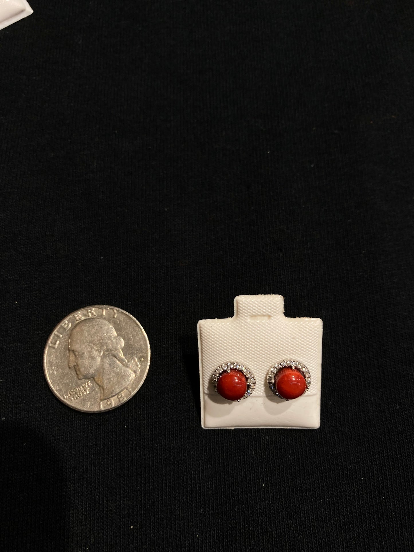 C2 and Red Coral Post Earrings