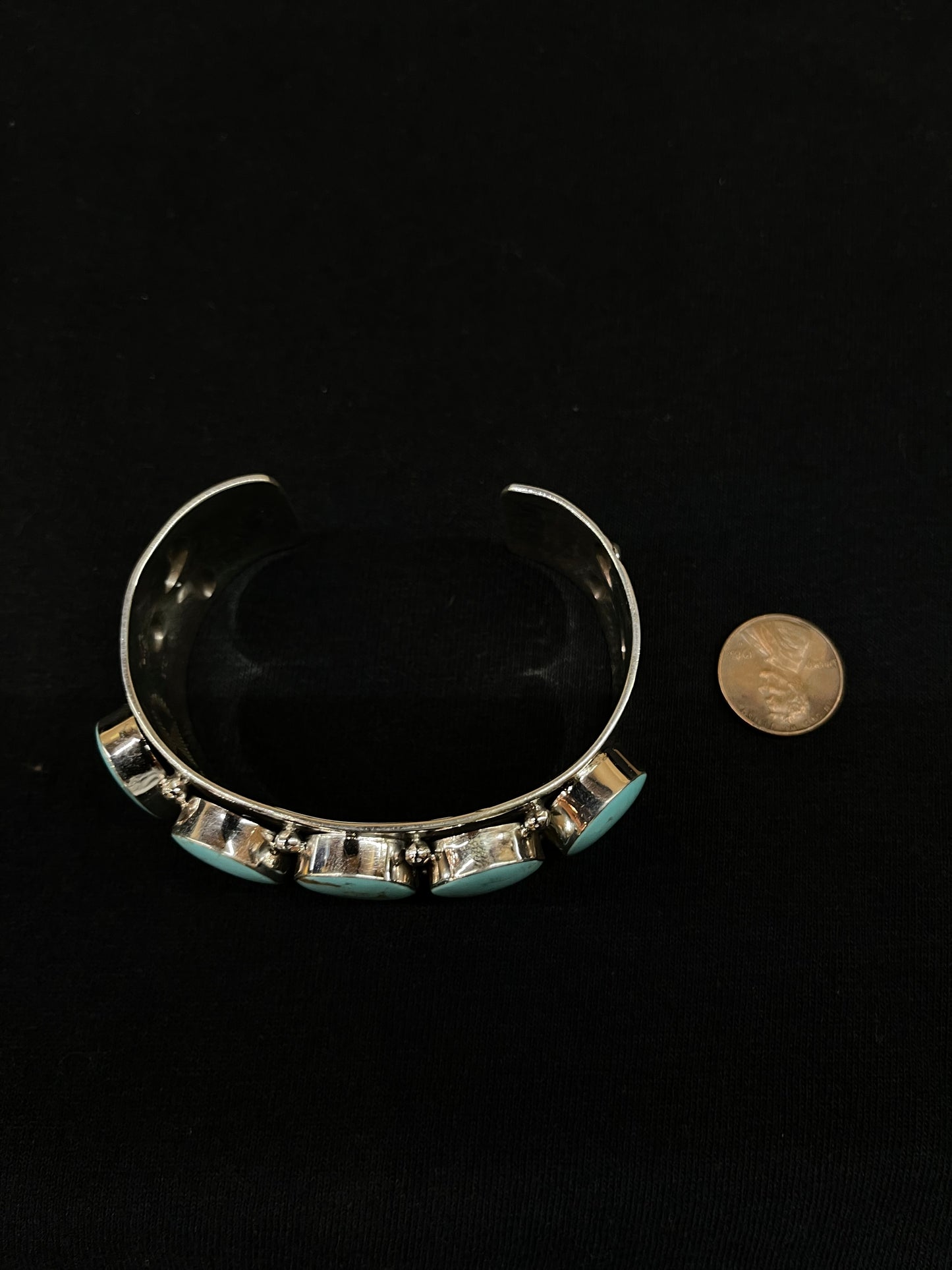 7" 5 Stone Kingman Turquoise Cuff by Jeremy Delgarito, Navajo