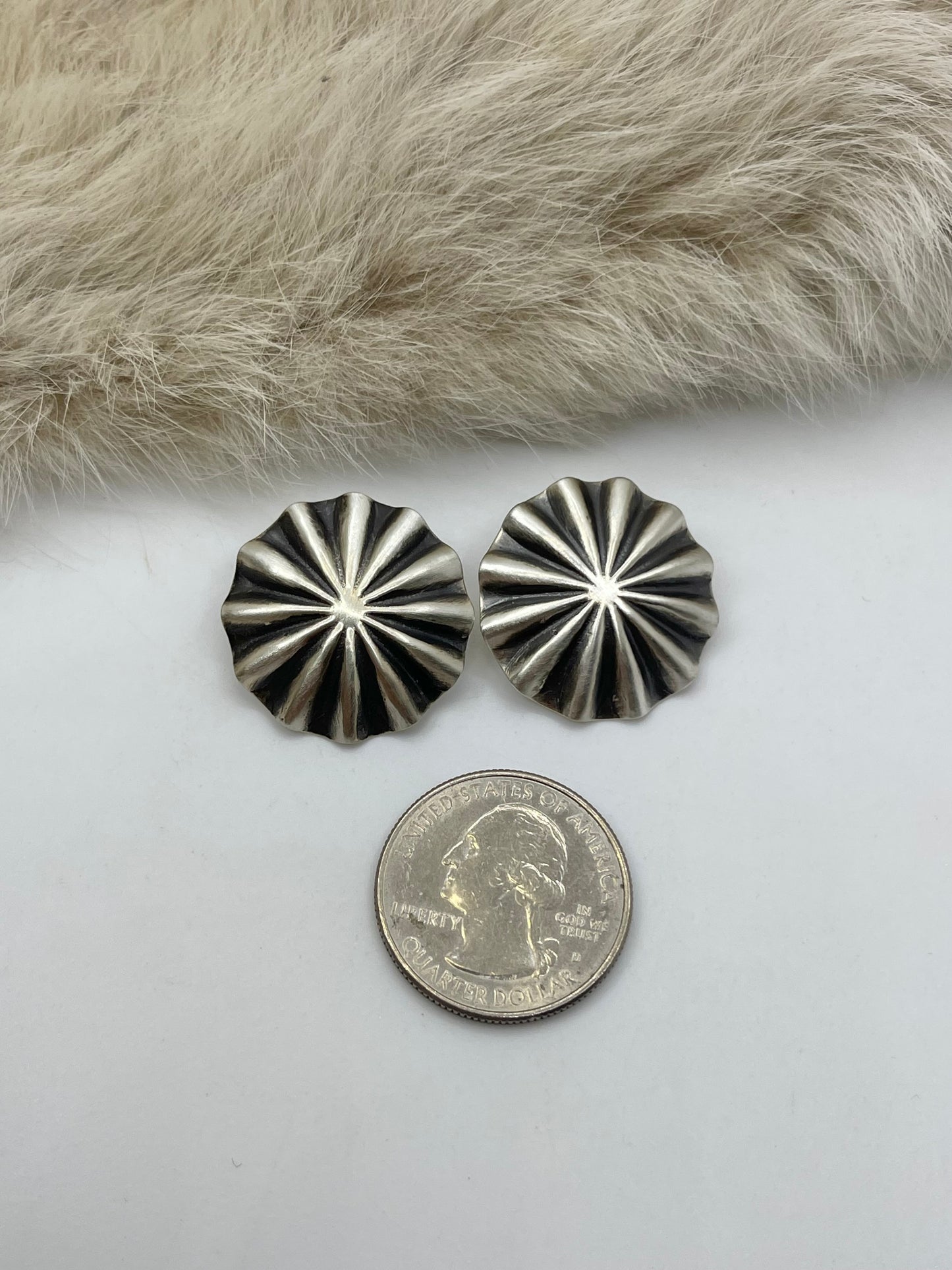 Concho Post Earring Post @ Top by Arlene Soce, Navajo