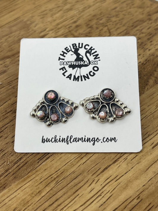 4 Stone Mother of Pearl Post Earrings