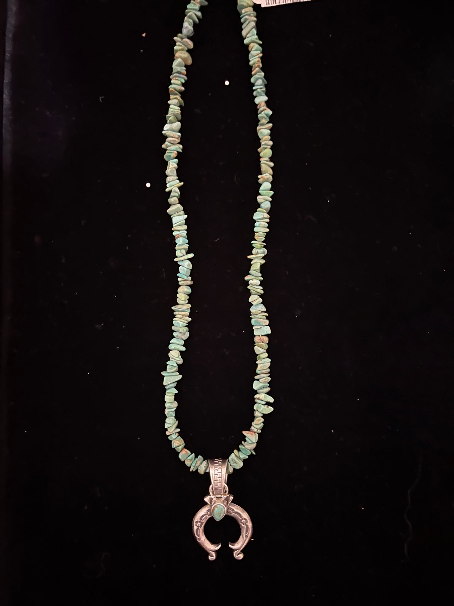 16" Turquoise Chunk Necklace with Naja Pendant