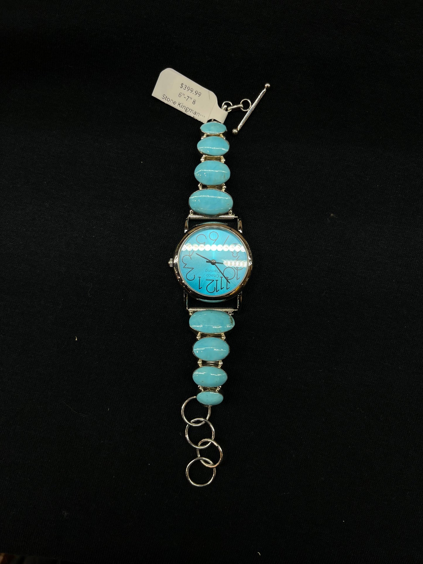 6"-7" 8 Stone Kingman Turquoise Watch Loyd Martinez, Navajo