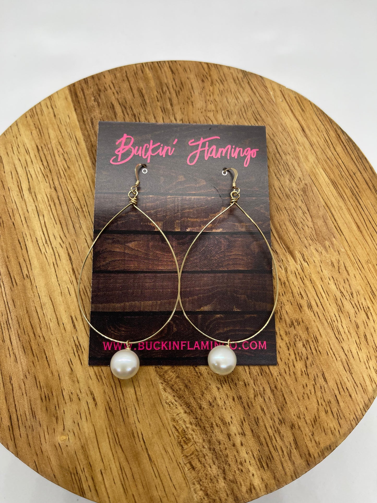 14k gold Filled Teardrop Dangle Earrings with Freshwater Pearls