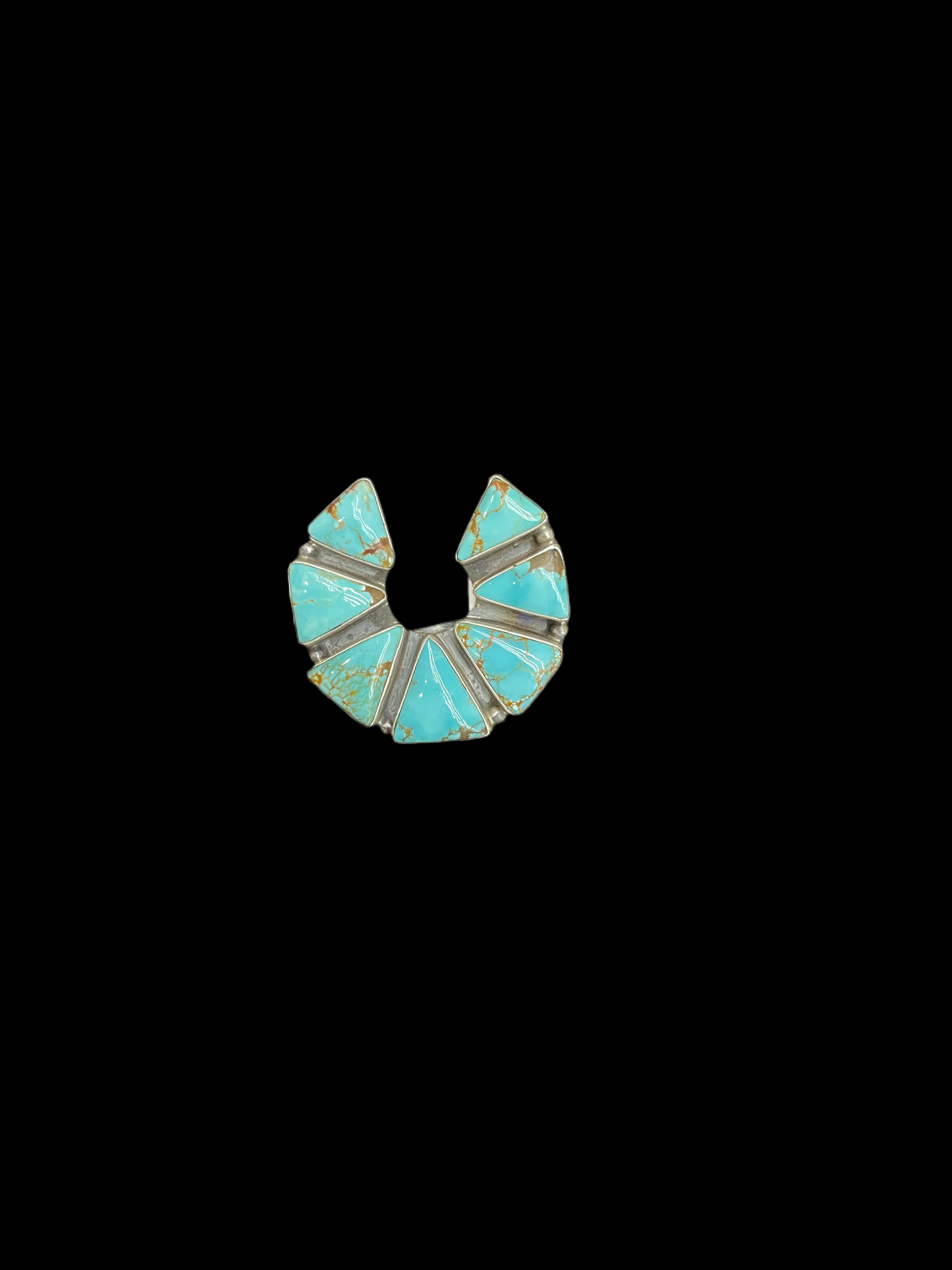 Adjustable Number 8 Turquoise Naja Ring by Donovan Skeet, Navajo