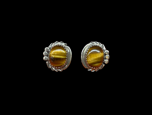 Tiger Eye Post Earrings