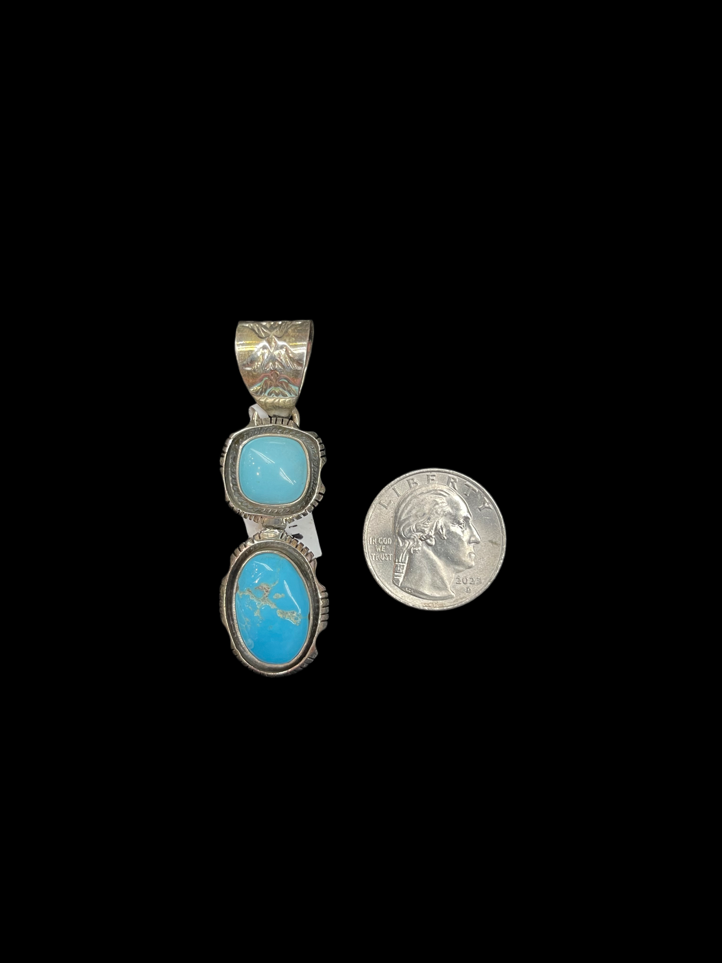 2 Stone Turquoise Pendant