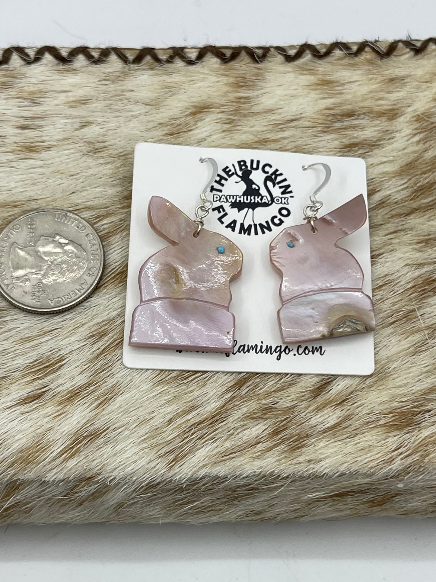 Mother of Pearl Bunny Dangle Earrings