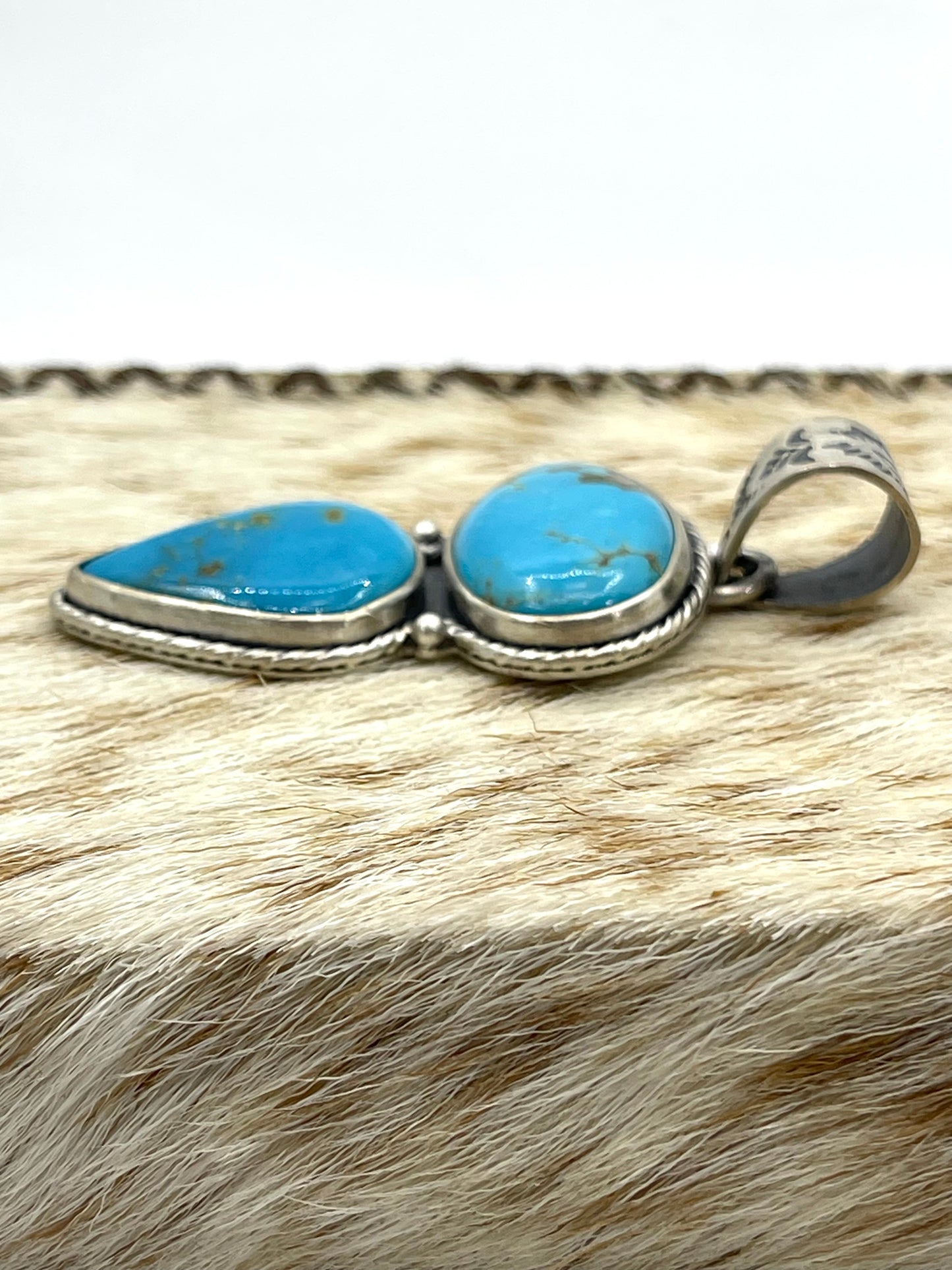 2 Stone Turquoise Pendant