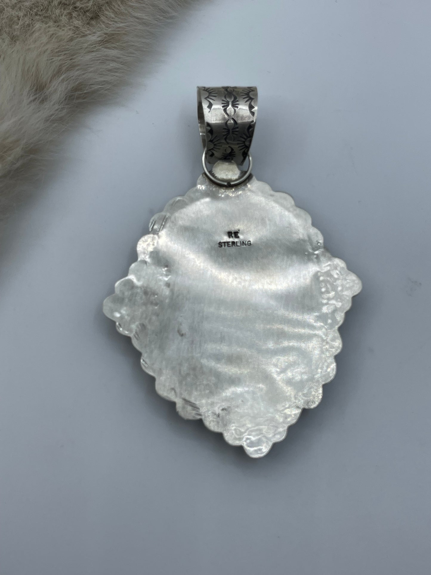 19.5mm Bale Kingman Turquoise Pendant by Rick Enriquez, Navajo