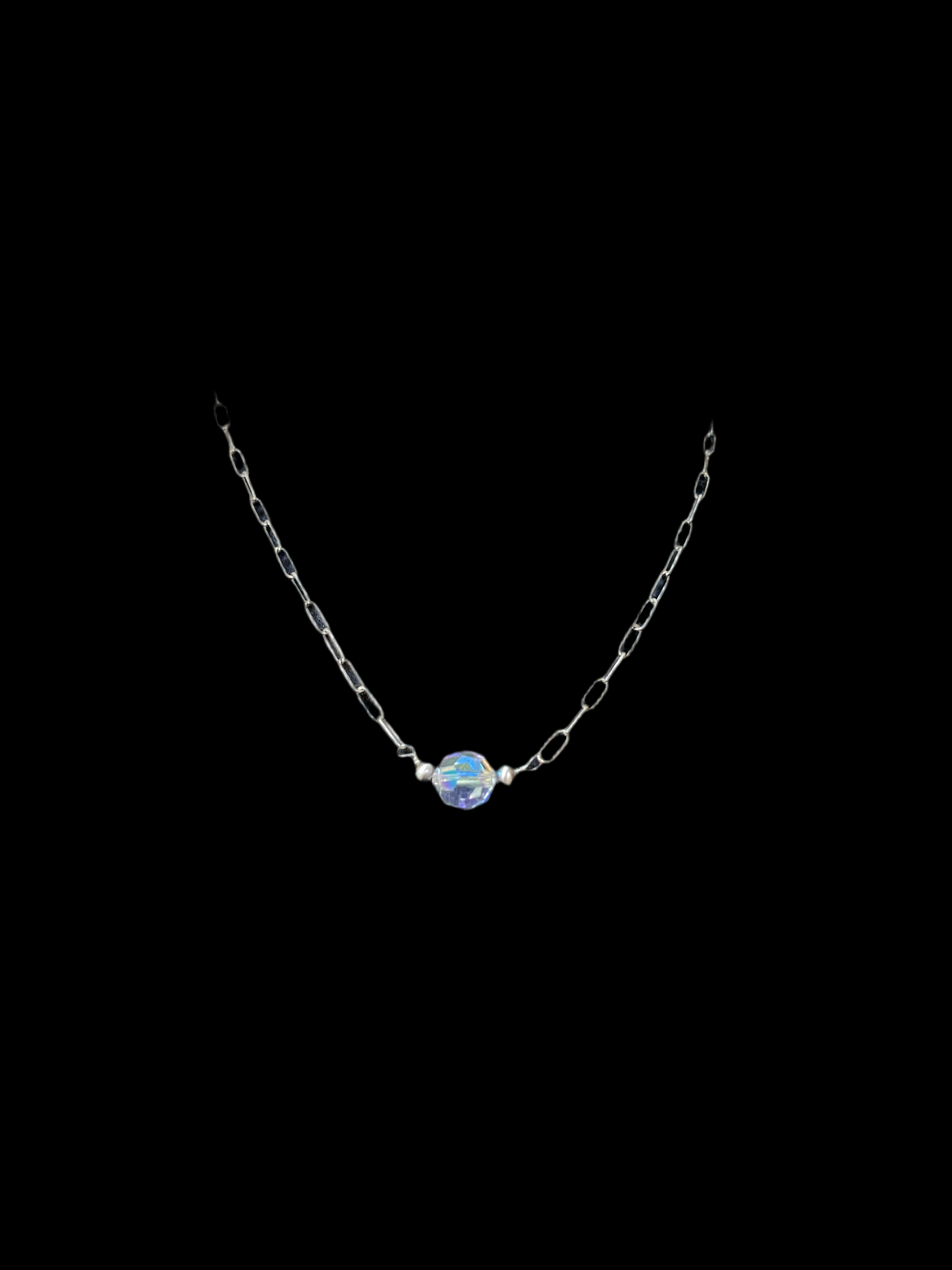 17" Swarovski Crystal on Paperclip chain