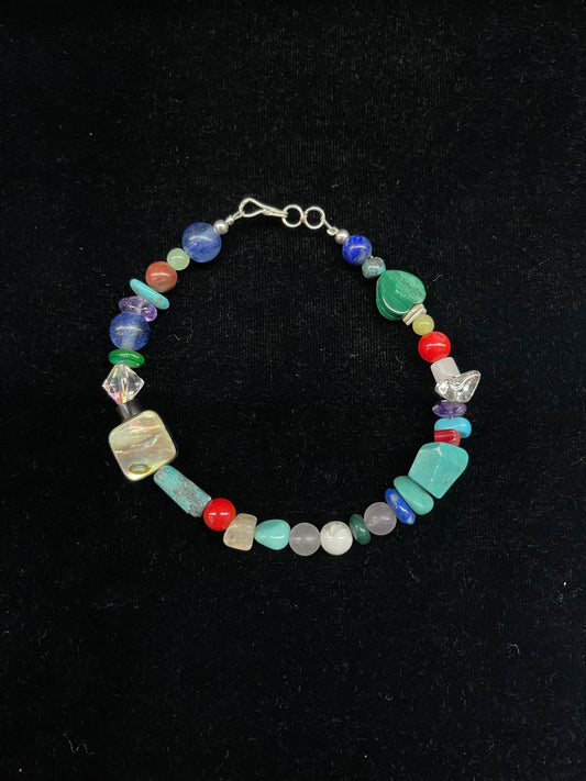 7" Multi Stone Chunk Nugget Bracelet