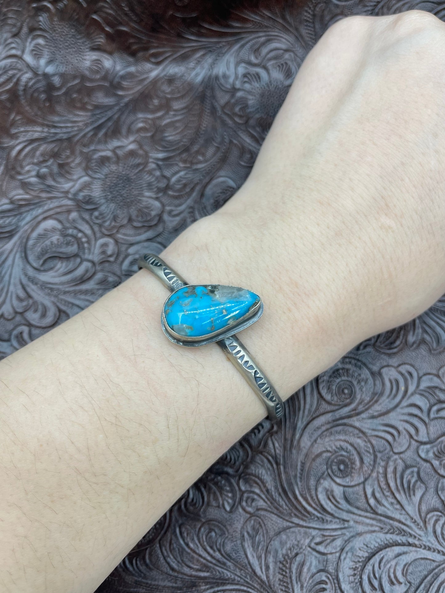 5.5" - 7.25" Kingman Turquoise Cuff Bracelet