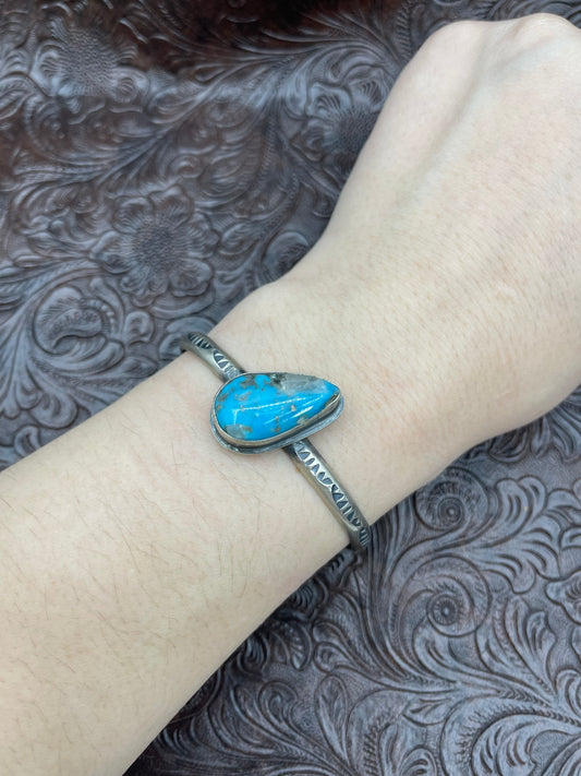 5.5" - 7.25" Kingman Turquoise Cuff Bracelet