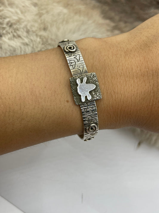 5.75”-7" Turtle Mini Petroglyph Cuff by Alex Sanchez, Navajo