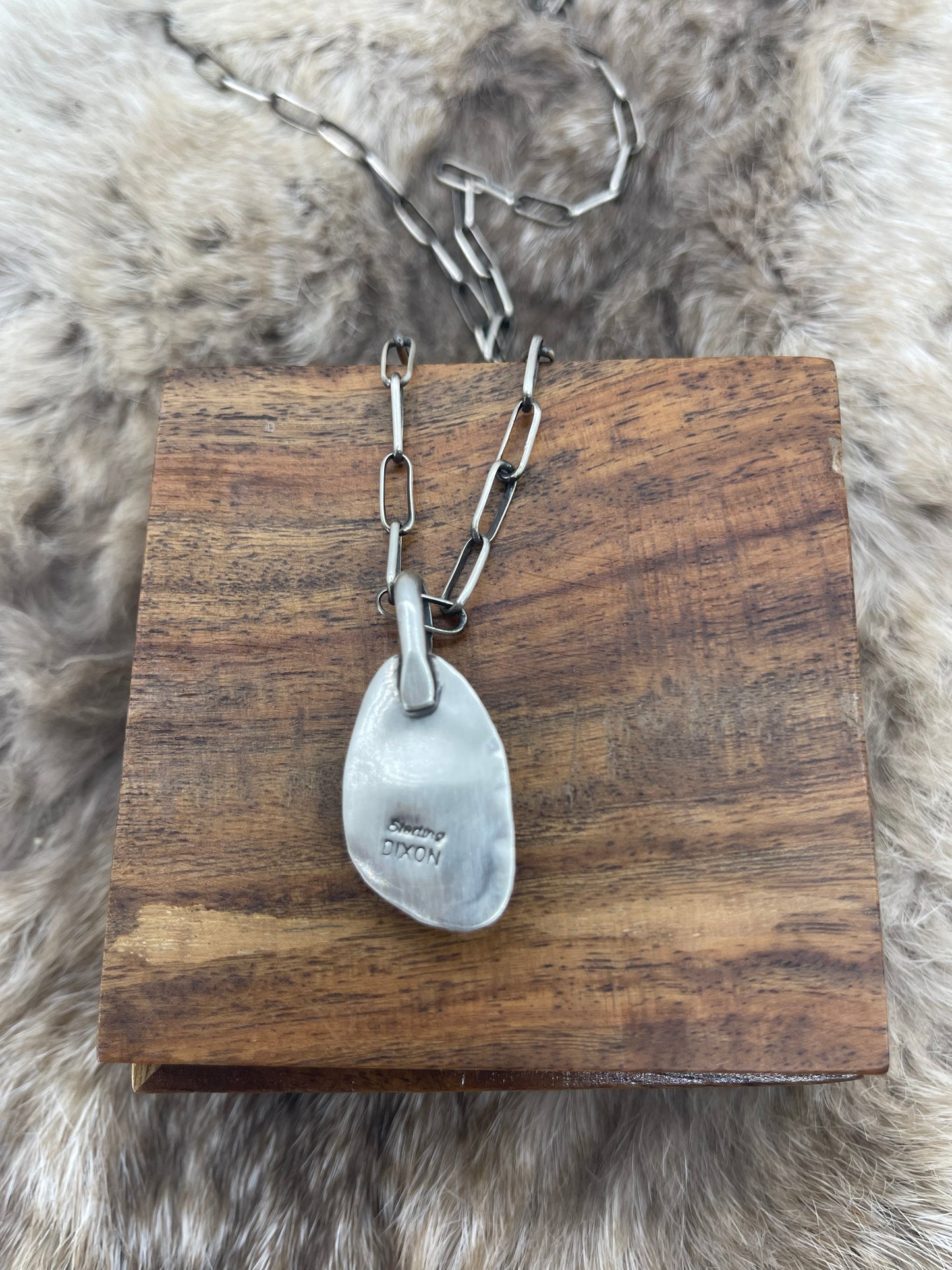 Spiny Oyster Pendant by Johnny Dixon, Navajo 24" Chain by Sally Shurley, Navajo
