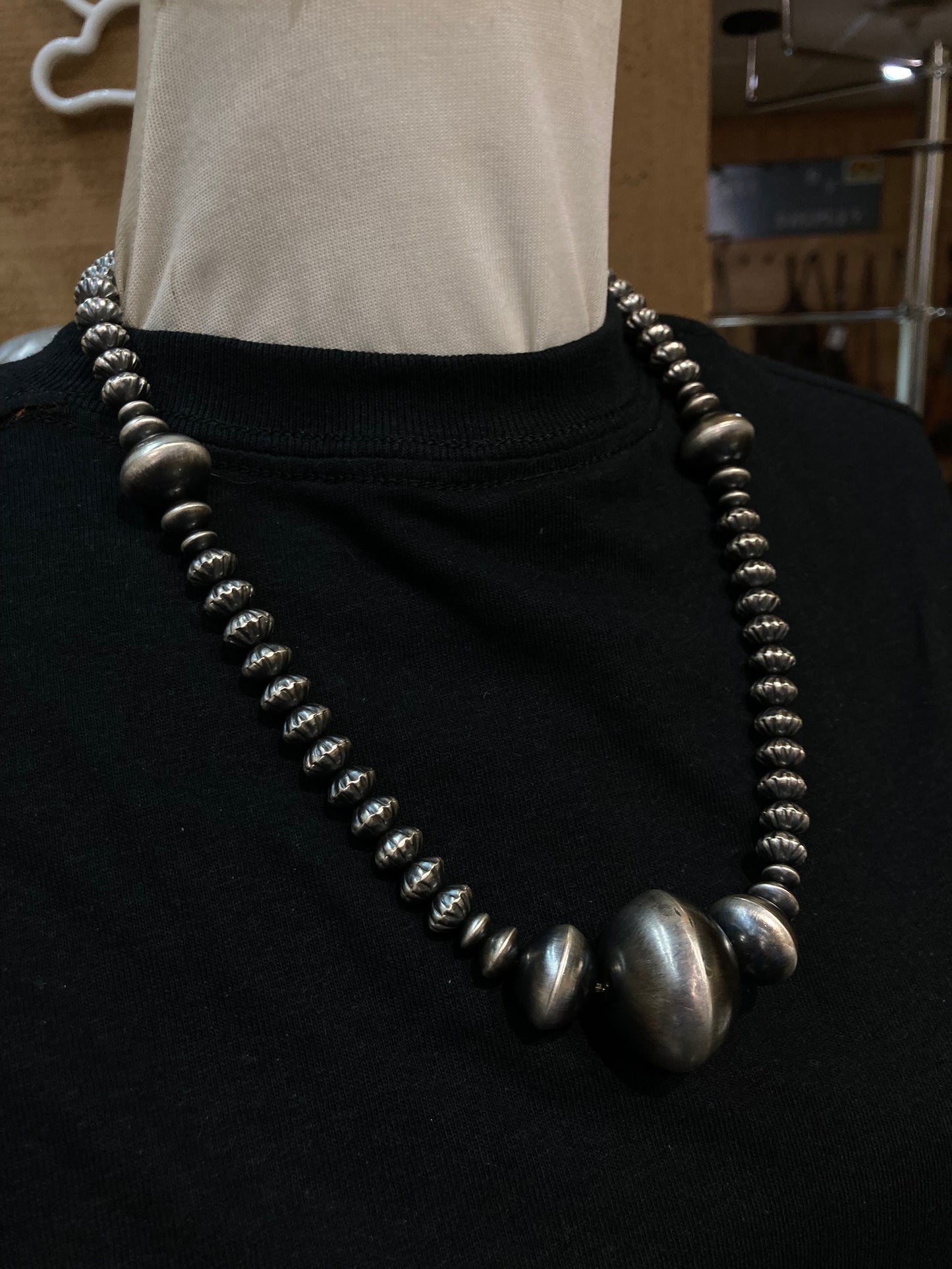 Handmade 10mm-30mm 20" Navajo Pearls Necklace by Clarissa Haley, Navajo