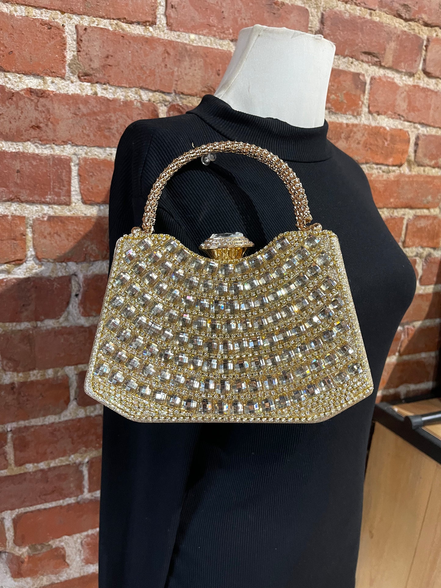 Diamond and Glitter Purse Silver & Gold