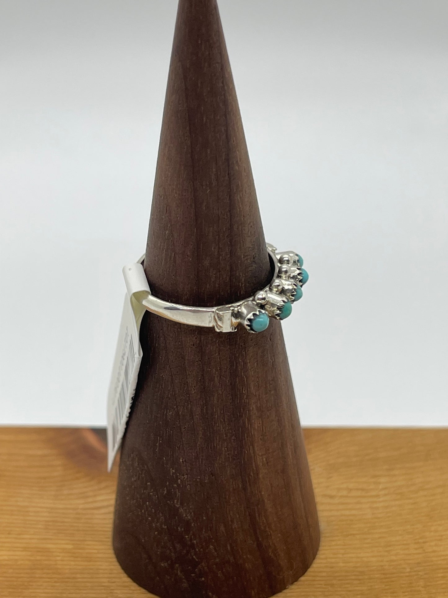 7.0 5 Stone Turquoise Ring by Stephen Haleo, Zuni