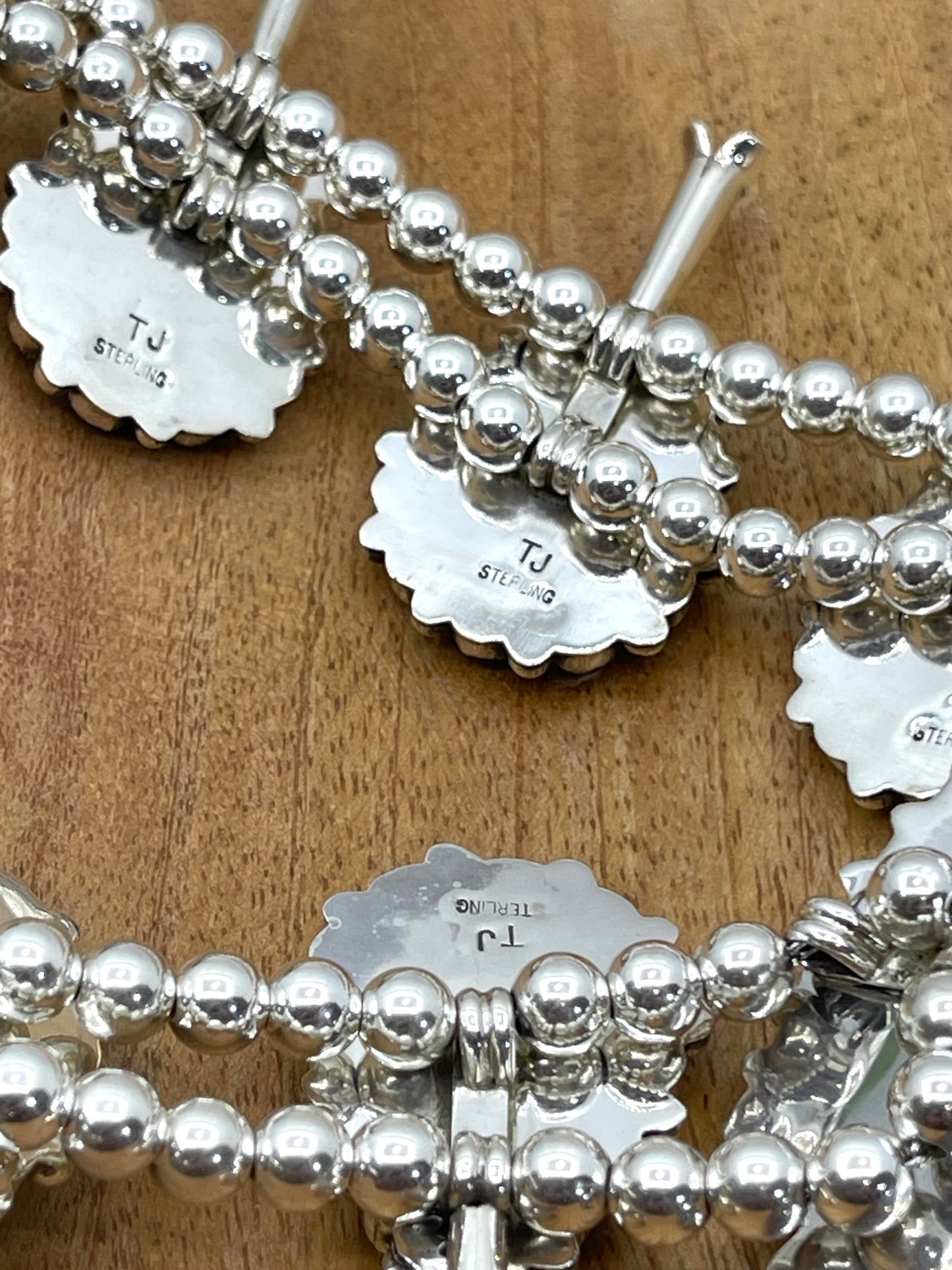24" Sleeping Beauty Squash Blossom Necklace & Earring Set