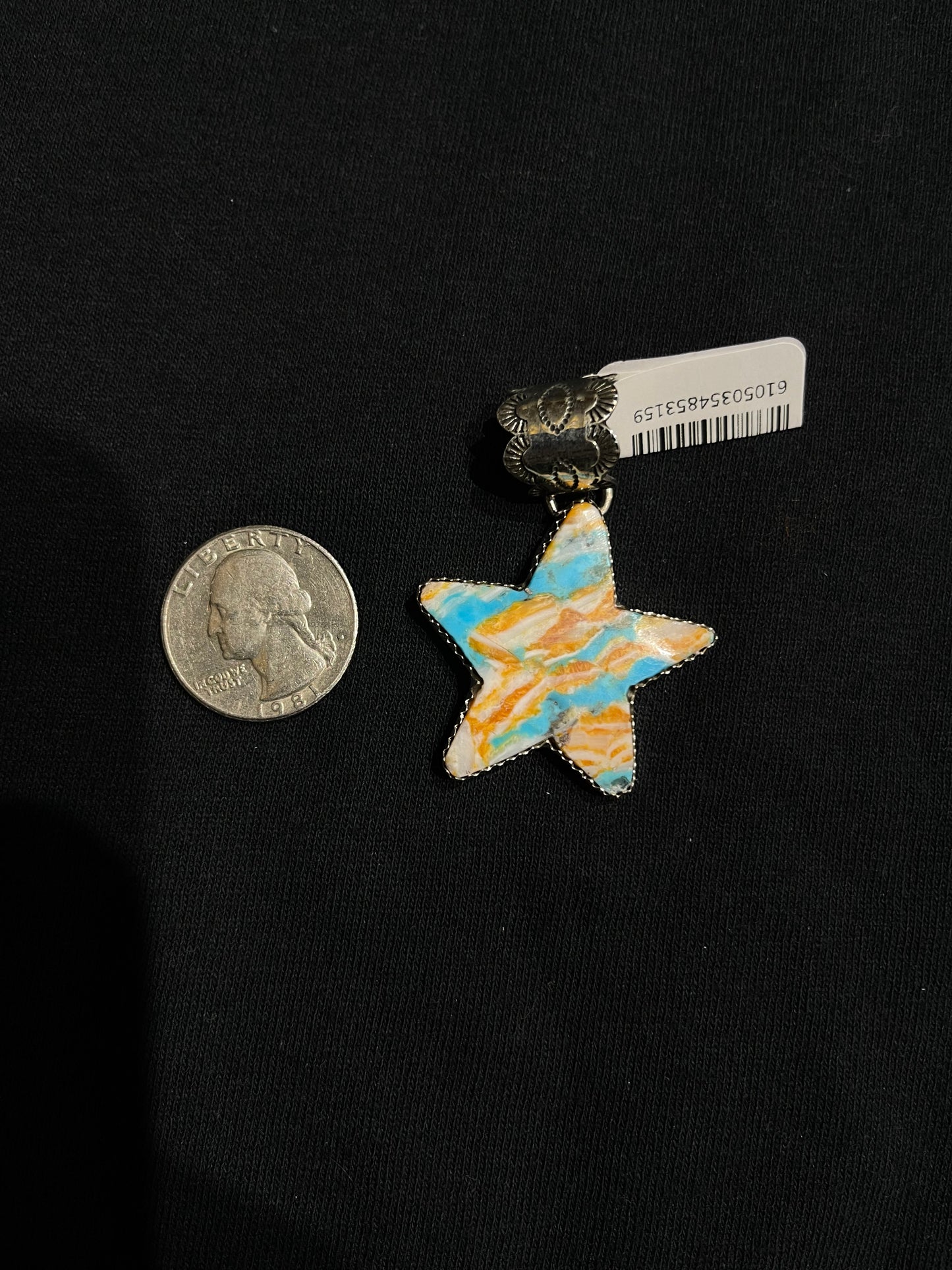 Spiny Turquoise Star Shaped Pendant with a 10mm Bale by Zia