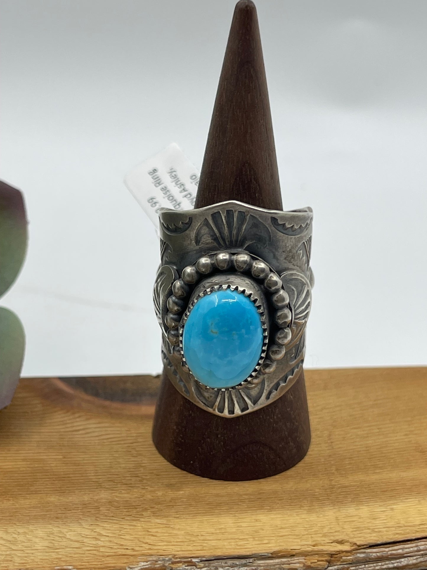 14.0 Turquoise Ring by Boyd Ashley, Navajo