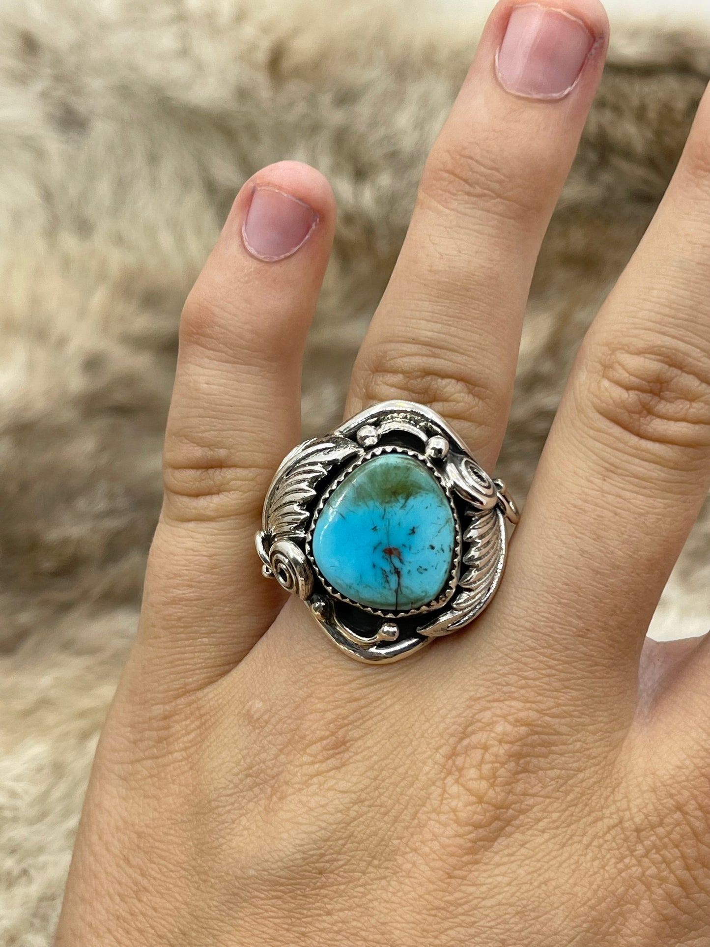 13.0 Turquoise Ring by Darrell Morgan, Navajo