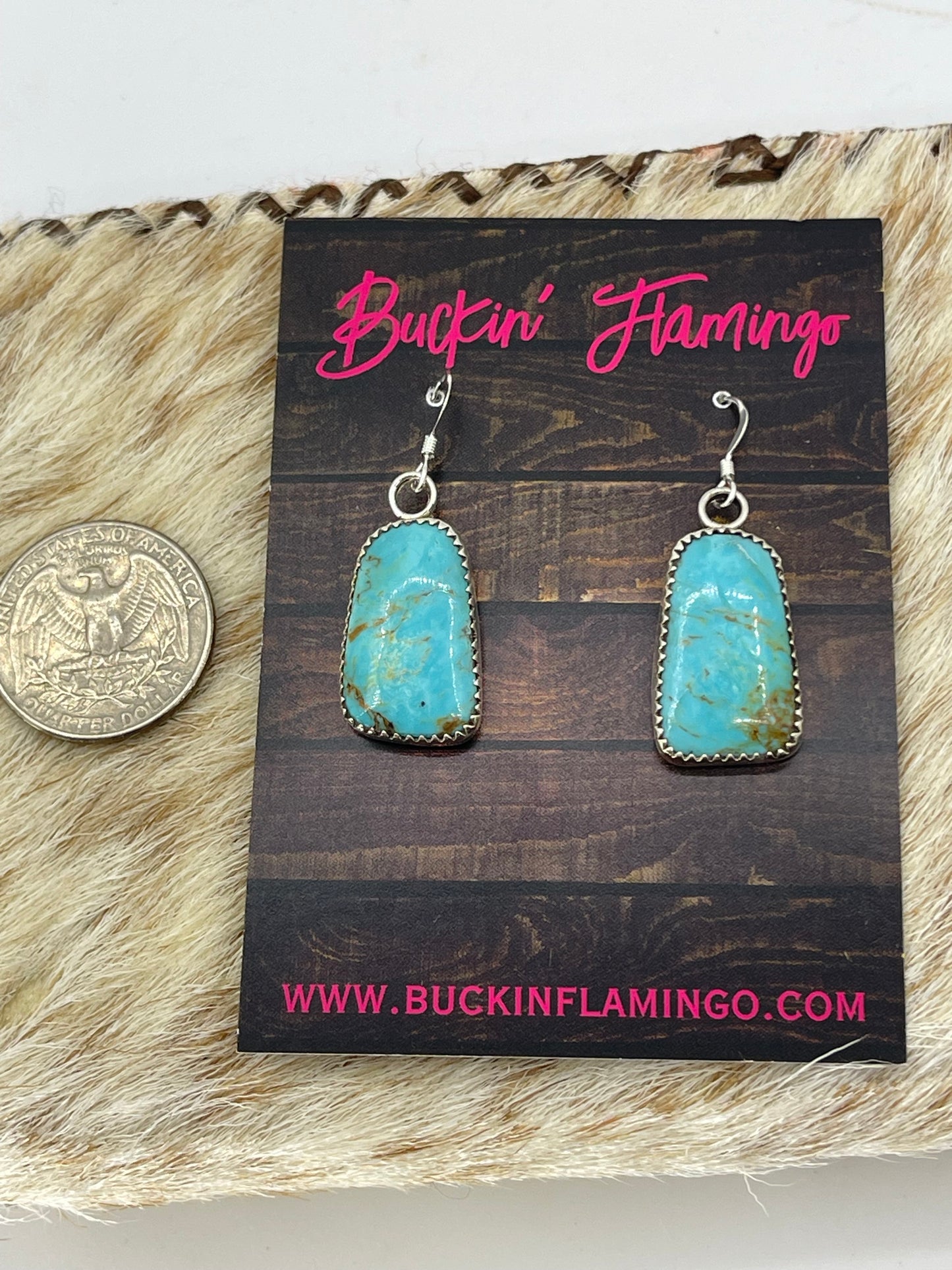 Turquoise Dangle Earrings by Hiram Largo, Navajo