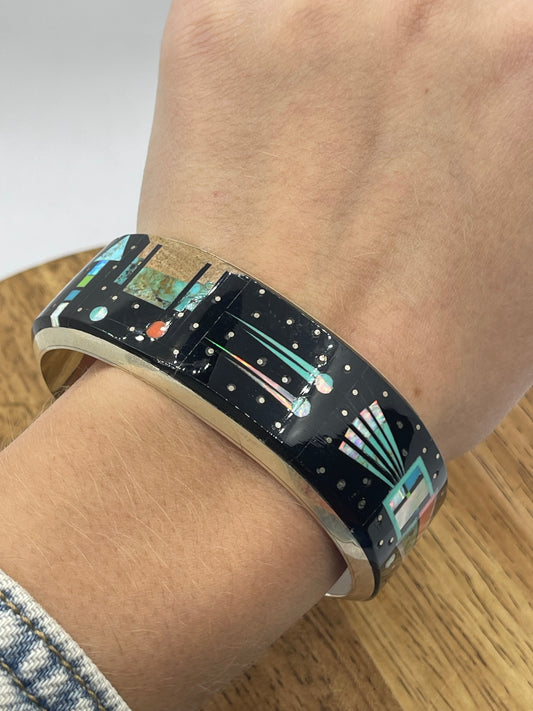7" Micro Inlay Cuff by Gilbert Smith, Navajo