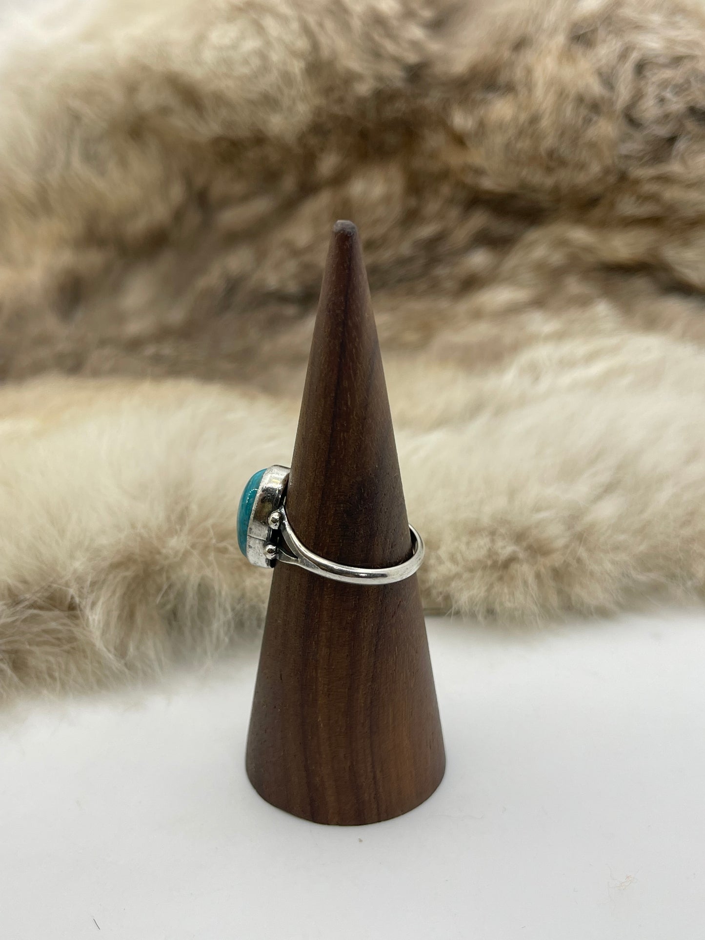 10.0 Kingman Turquoise Ring by Jerryson Henio, Navajo