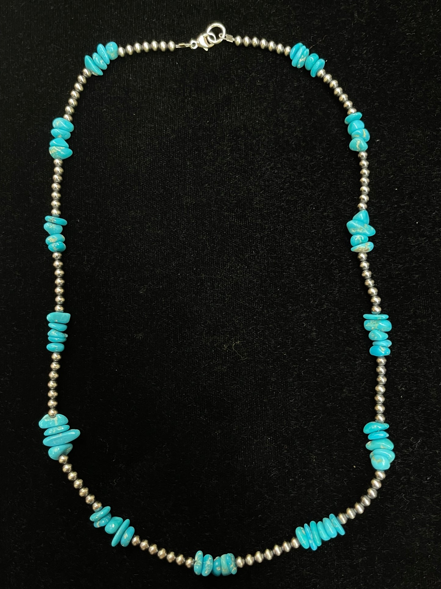 18" Sleeping Beauty Turquoise with 3mm Navajo Pearls