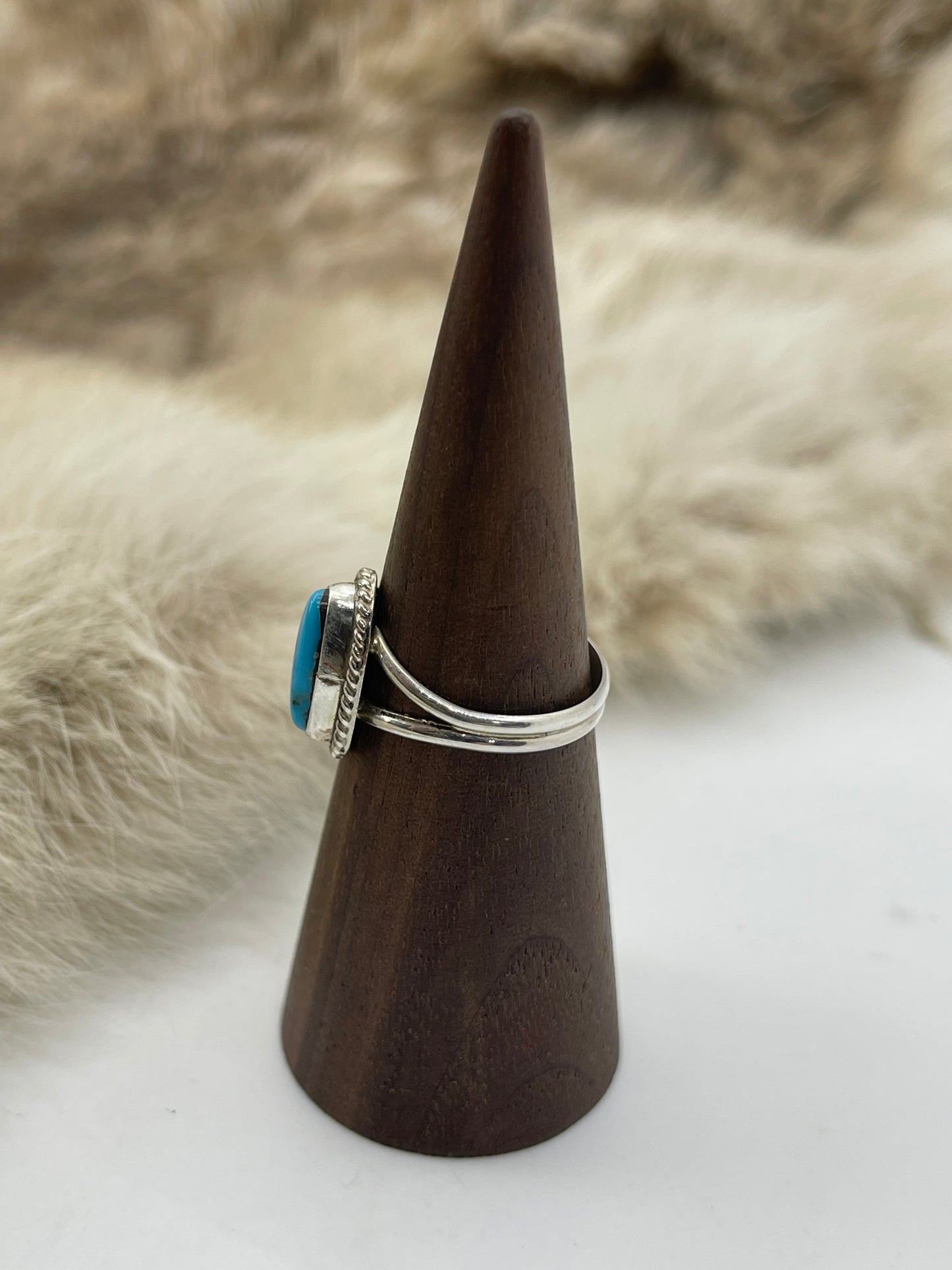 8.0 Turquoise Ring by Byron Begay, Navajo
