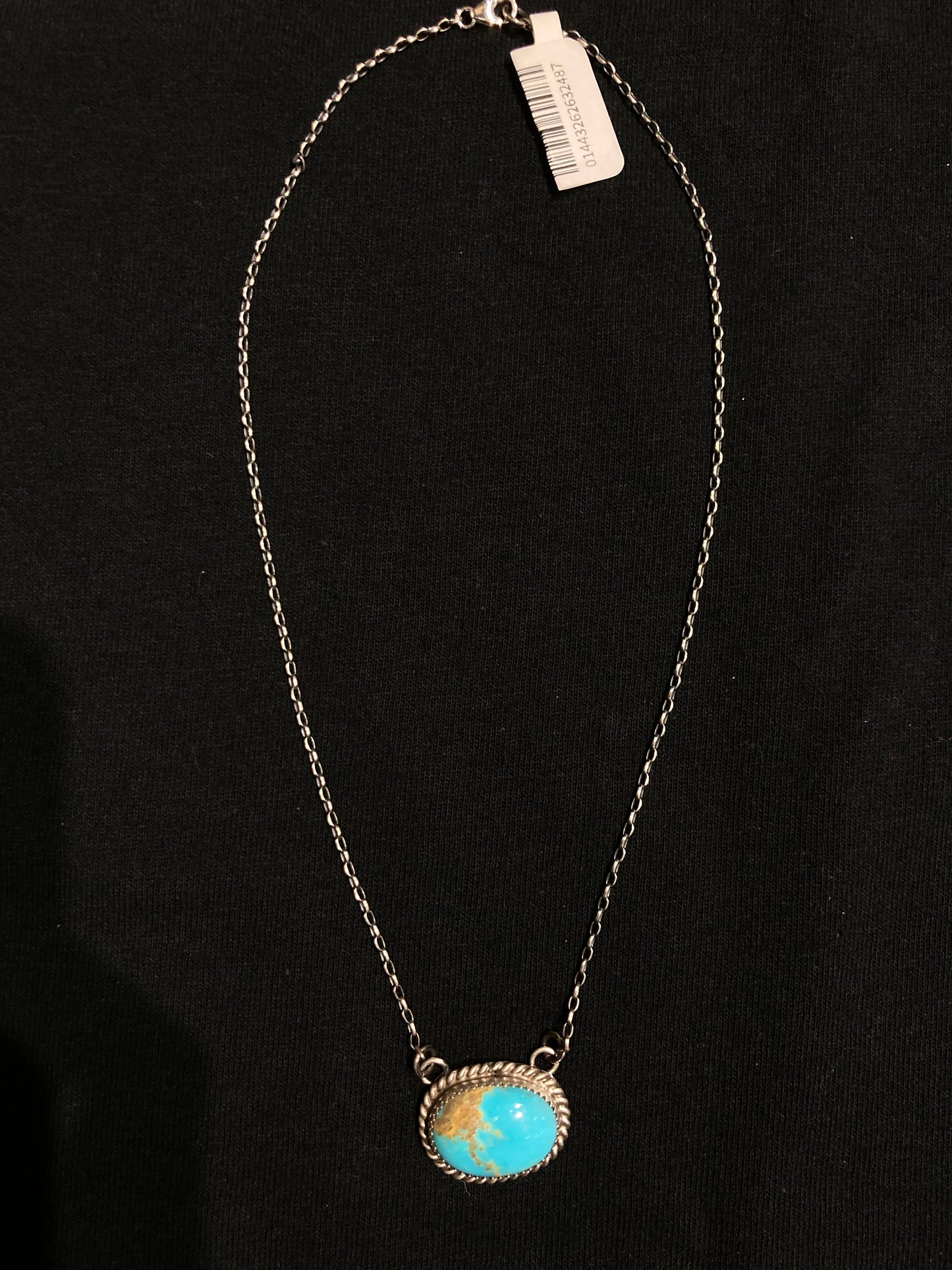 16" Kingman Turquoise Oval Necklace