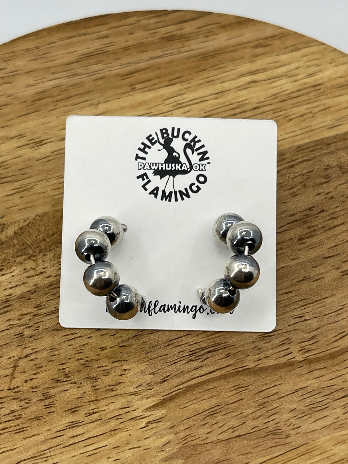 8mm Navajo Post Hoop Earrings