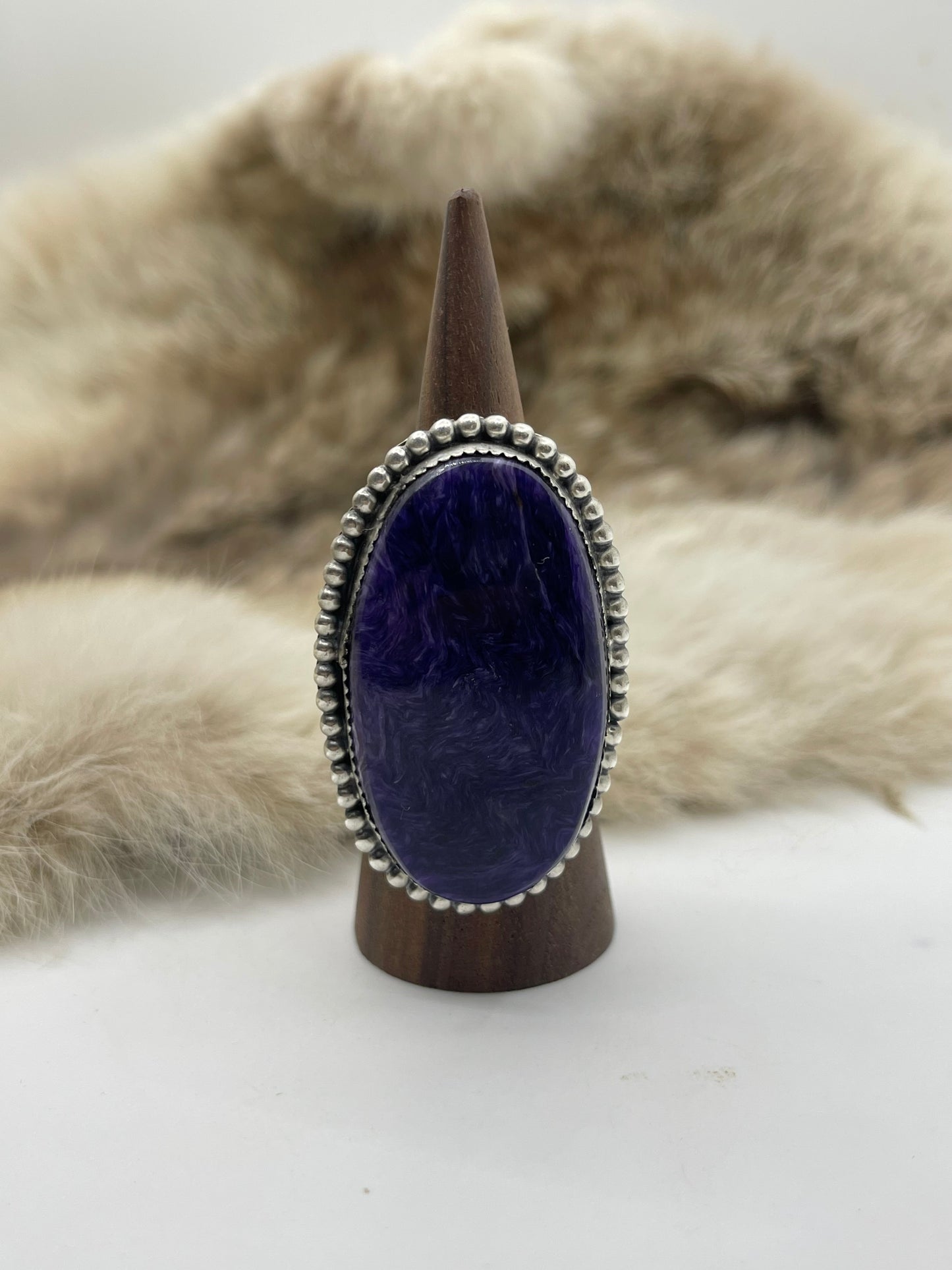 Adjustable 6.0-11.0 Charoite Ring