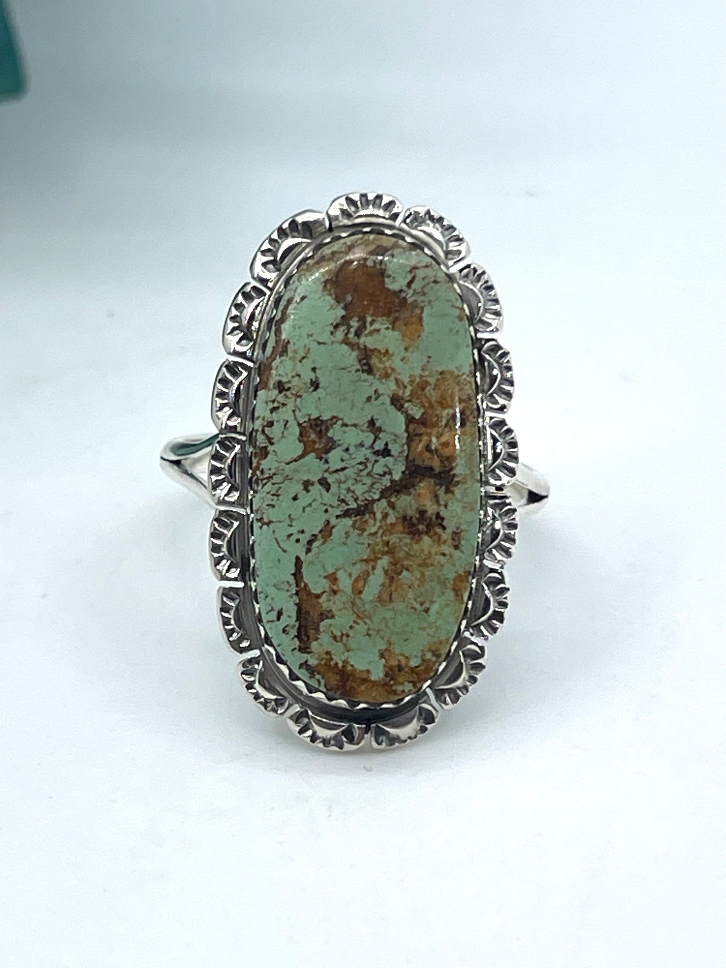 11.0 Turquoise Ring by Arlene Lewis, Navajo